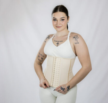 Elpojoša lateksa Waist Trainer korsete CURVES (miesas krāsas)