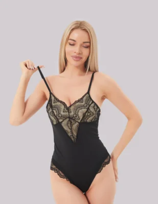 Koriģējošs bodijs LACE (melnā krāsā)