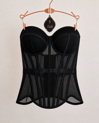 Korsetes tops ANGELINA – melns